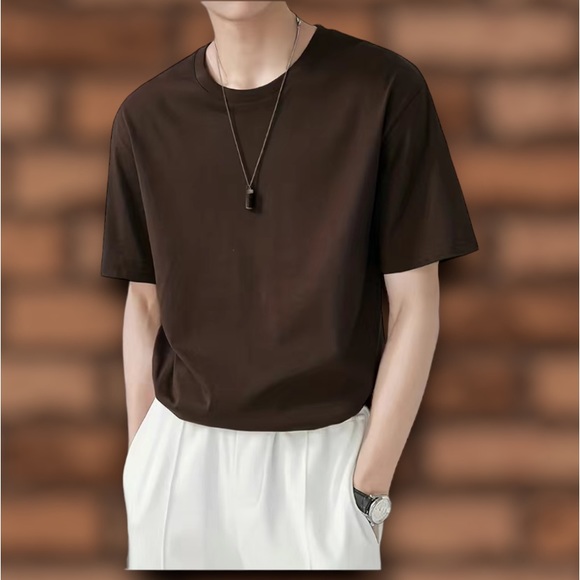 NWT - Men’s Casual Wear Short Sleeve Crew Neck Tee-Shirt (Hazelnut / Small) - Picture 3 of 9